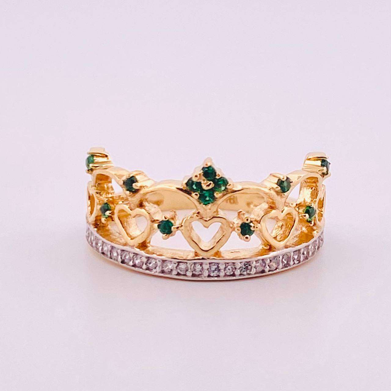 Ring Crown 3.65gr / T6 1/4 / Two Golds Yellow White 18K