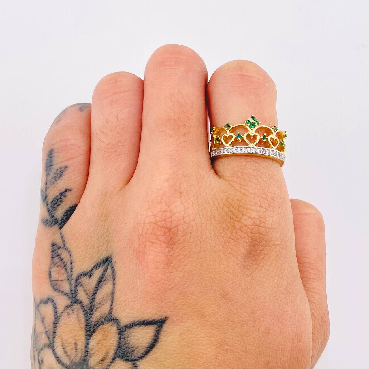 Ring Crown 3.65gr / T6 1/4 / Two Golds Yellow White 18K