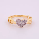 Anillo Corazon 2.75gr / T6 / Dos Oros Amarillo Blanco 18K