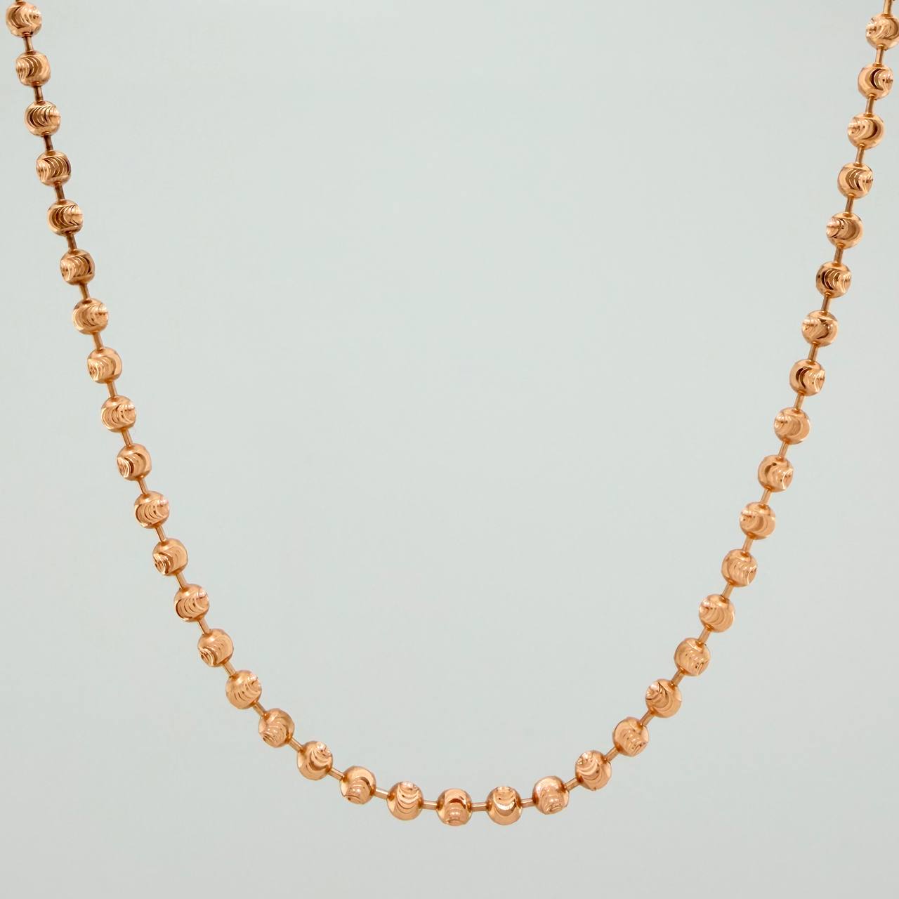 Cadena Militar Media Luna 21.4gr / 28 1/4 in / 3mm Oro Rosa 18K %