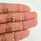 Cadena Flor Espejo 1.15gr / 23 3/4 in / 0.9mm Oro Amarillo +3 18K %