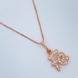 Set Cadena y Dije Veneciana + Fe 2.1gr / 17 3/4 in / 0.5mm Oro Rosa 18K %