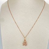 Set Cadena y Dije Veneciana + Fe 2.1gr / 17 3/4 in / 0.5mm Oro Rosa 18K %