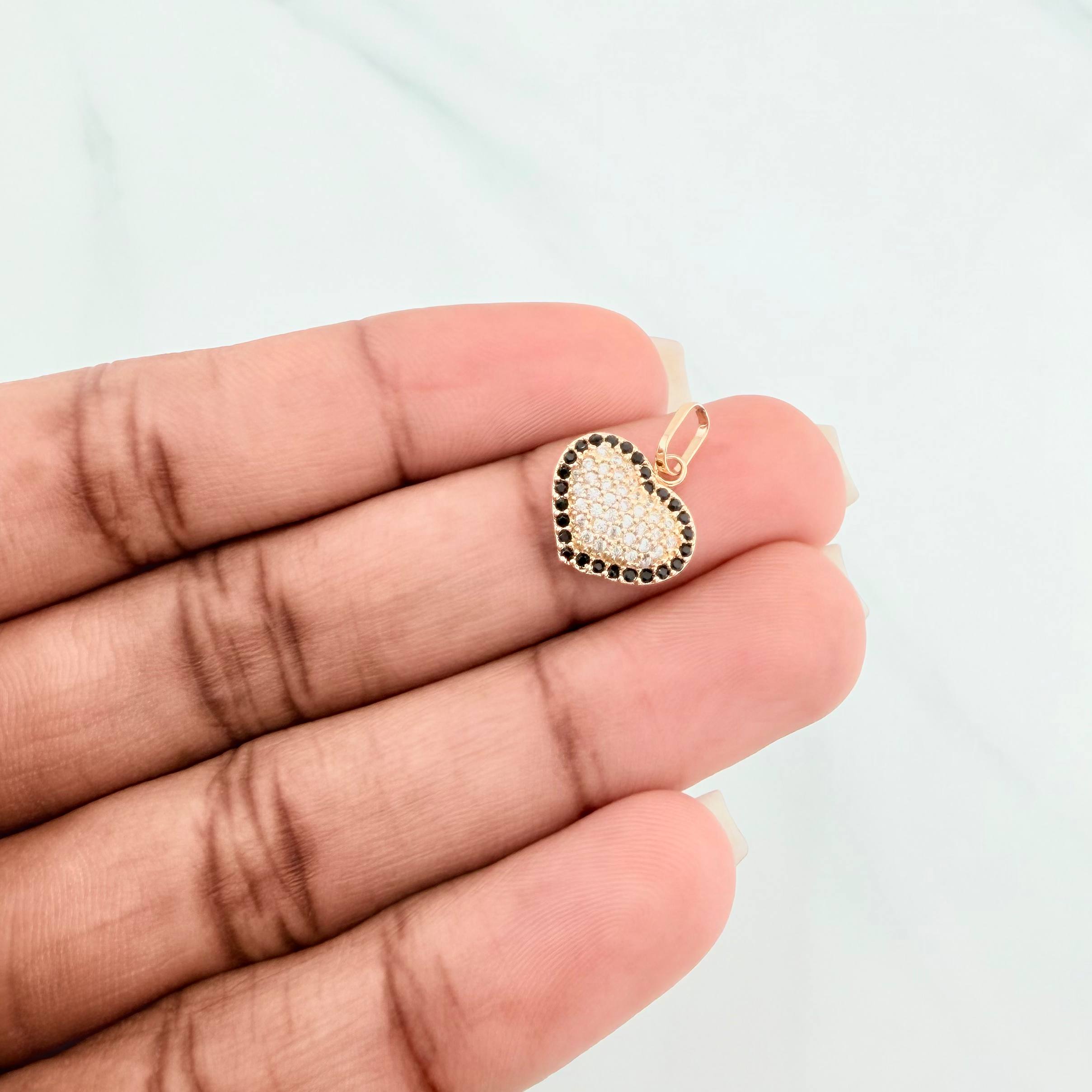 Dije Corazón Tupido 1.6 g / 3/4 in Oro Amarillo 18K