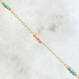 Pulso Espiga Bolas Emuladoras 2.5gr / 18cm / 3mm Diamantadas Cauchos Colores Oro Amarillo 18K