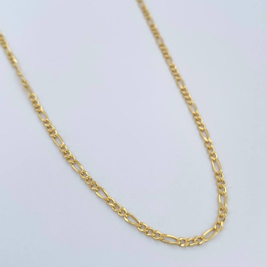 Cadena Figaro 1.7gr / 17 3/4 in / 1.85mm Oro Amarillo +1 18K $