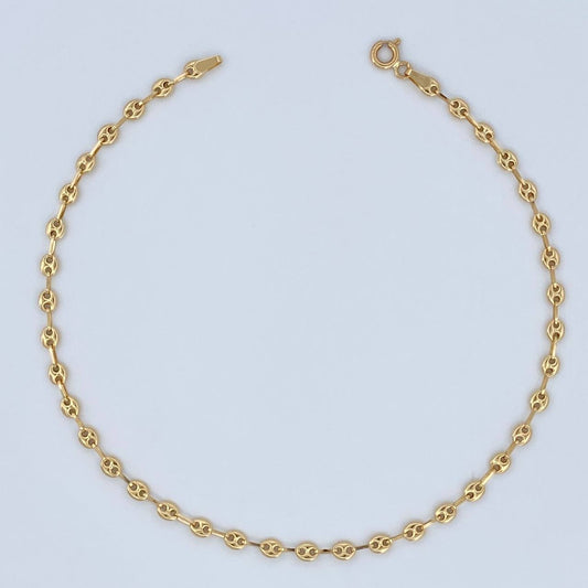 Tobillera GC 2.65gr / 10 1/4 in / 3.27mm Oro Amarillo 18K %