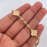 Pulso Trebol GC 4.45gr / 7 in / 3.2mm Oro Amarillo 18K %