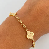 Pulso Trebol GC 4.45gr / 7 in / 3.2mm Oro Amarillo 18K %