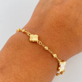 Pulso Trebol 3.9gr / 7 1/2 in / 3mm Oro Amarillo 18K %