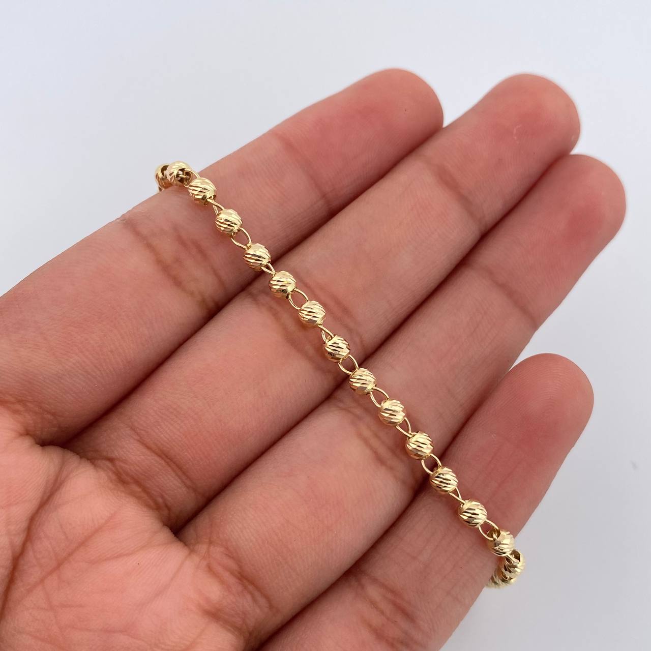 Military Style Bracelet 3.1gr / 7 1/4 in / 4mm Yellow Gold 18K %