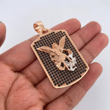 Dije San Miguel Arcangel 15.55gr / 2 1/4 in / Dos Oros Blanco Rosa 18K %