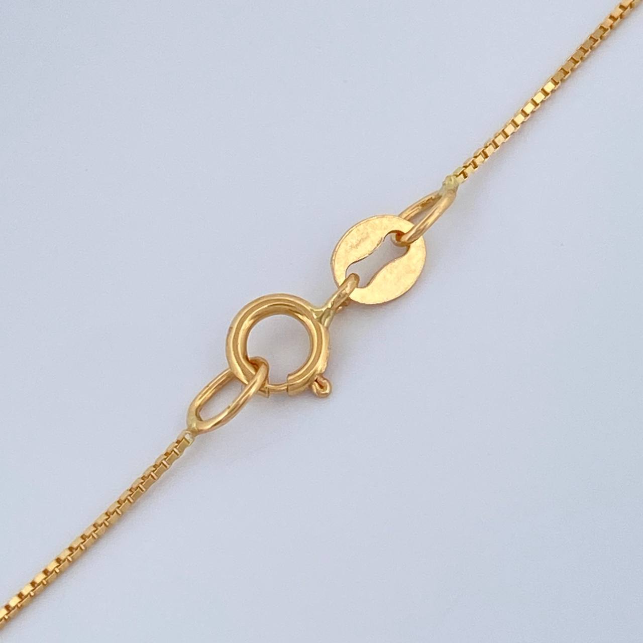 Set Cadena y Dije Veneciana + Virgen Milagrosa 1.75gr / 17 3/4 in / 0.6mm Oro Amarillo 18K %