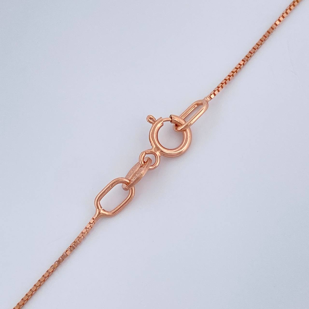Set Cadena y Dije Veneciana + Corazon 1.45gr / 17 3/4 in / 0.6mm Oro Rosa 18K %