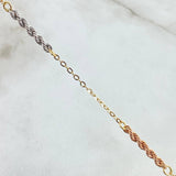 Rope Bracelet Classic Link 1.2gr / 17cm-20cm / Three Italian Spanish Golds 18K
