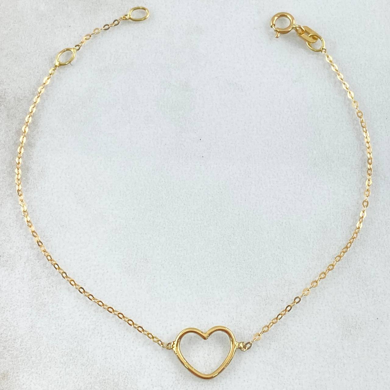 Classic Link Bracelet Heart 0.7gr / 14.5cm-17cm / Italian Special Yellow Gold 18K *
