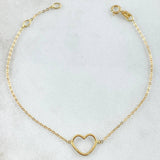 Classic Link Bracelet Heart 0.7gr / 14.5cm-17cm / Italian Special Yellow Gold 18K
