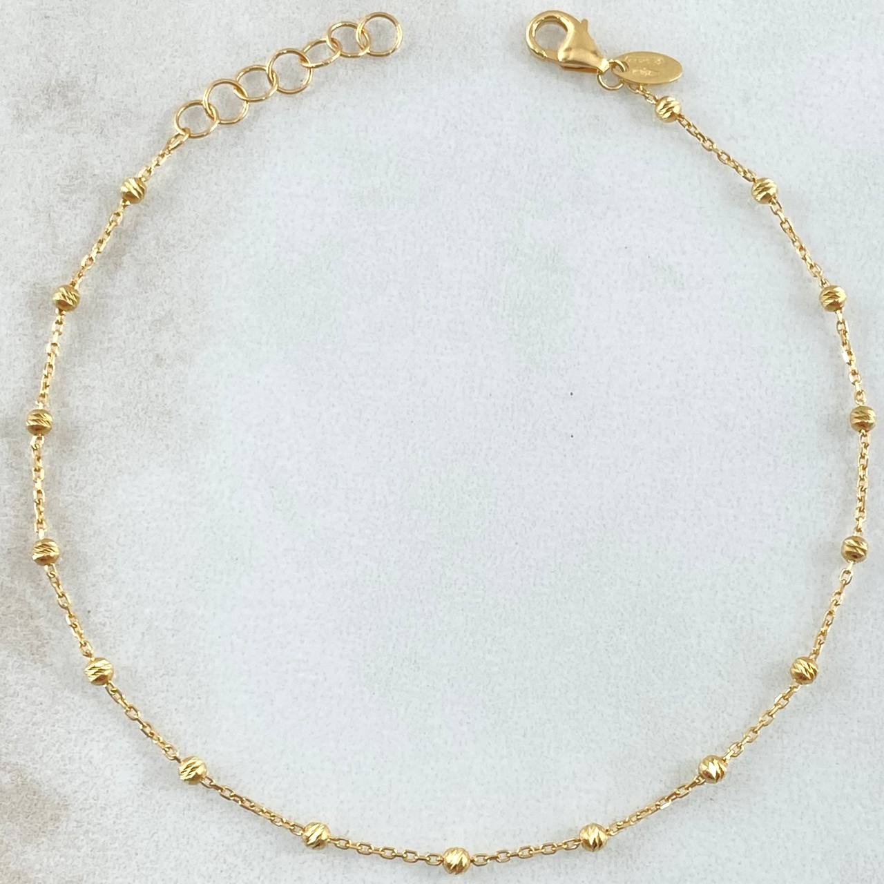 Military Type Bracelet 1.3gr / 17cm-19cm / Italian Spanish Yellow Gold 18K ©