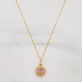 Set Cadena Veneciana + Dije Halo Circulo / 2.15 g / 17 3/4 in Oro Amarillo 18K