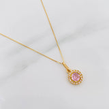 Set Cadena Veneciana + Dije Halo Circulo / 2.15 g / 17 3/4 in Oro Amarillo 18K