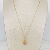 Set Cadena Veneciana + Dije Halo Circulo / 2.15 g / 17 3/4 in Oro Amarillo 18K