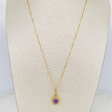 Set Cadena Veneciana + Dije Halo Circulo / 2.15 g / 17 3/4 in Oro Amarillo 18K