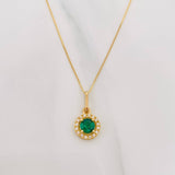 Set Cadena Veneciana + Dije Halo Circulo / 2.15 g / 17 3/4 in Oro Amarillo 18K