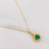 Set Cadena Veneciana + Dije Halo Circulo / 2.15 g / 17 3/4 in Oro Amarillo 18K