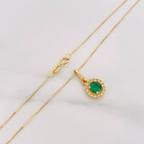 Set Cadena Veneciana + Dije Halo Circulo / 2.15 g / 17 3/4 in Oro Amarillo 18K