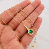 Set Cadena Veneciana + Dije Halo Circulo / 2.15 g / 17 3/4 in Oro Amarillo 18K