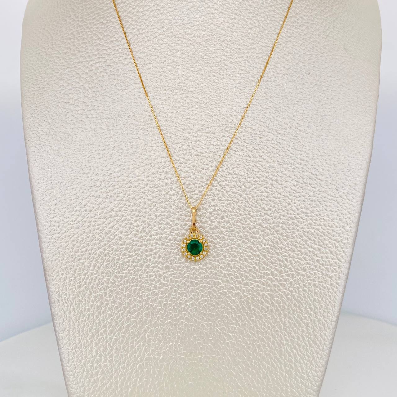 Set Cadena Veneciana + Dije Halo Circulo / 2.15 g / 17 3/4 in Oro Amarillo 18K