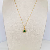 Set Cadena Veneciana + Dije Halo Circulo / 2.15 g / 17 3/4 in Oro Amarillo 18K