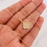 Set Venetian Chain + Clover Pendant / 2.15 g / 17 3/4 in 18K Yellow Gold