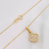 Set Venetian Chain + Clover Pendant / 2.15 g / 17 3/4 in 18K Yellow Gold