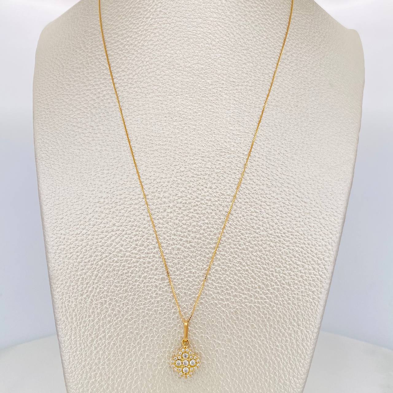 Set Venetian Chain + Clover Pendant / 2.15 g / 17 3/4 in 18K Yellow Gold