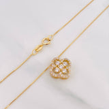 Set Cadena Veneciana + Dije Trebol / 2.35 g / 18 in Oro Amarillo 18K