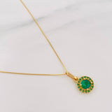 Set Cadena Veneciana + Dije Halo Circulo / 2.1 g / 17 3/4 in Oro Amarillo 18K