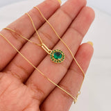 Set Cadena Veneciana + Dije Halo Circulo / 2.1 g / 17 3/4 in Oro Amarillo 18K