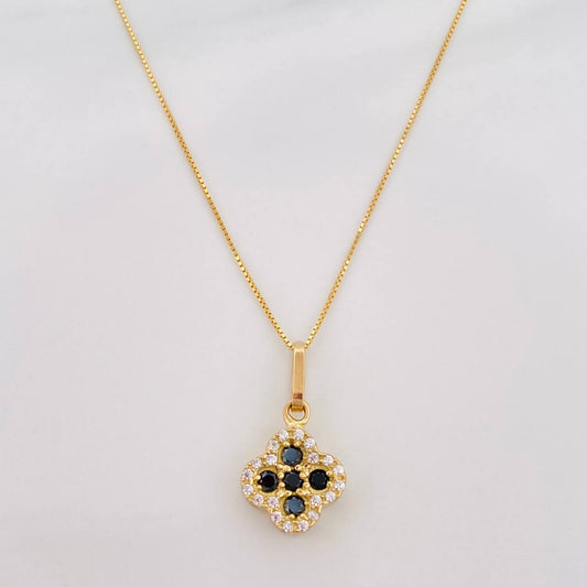 Set Cadena Veneciana + Dije Trebol / 2.15 g / 17 3/4 in Oro Amarillo 18K