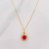 Set Cadena Veneciana + Dije Halo Circulo / 2.15 g / 17 3/4 in Oro Amarillo 18K