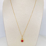Set Cadena Veneciana + Dije Halo Circulo / 2.15 g / 17 3/4 in Oro Amarillo 18K