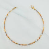 Military Adjustable Bracelet 3.75 g / 7 1/4 in - 7 3/4 in / 2 mm Three Golds 18K