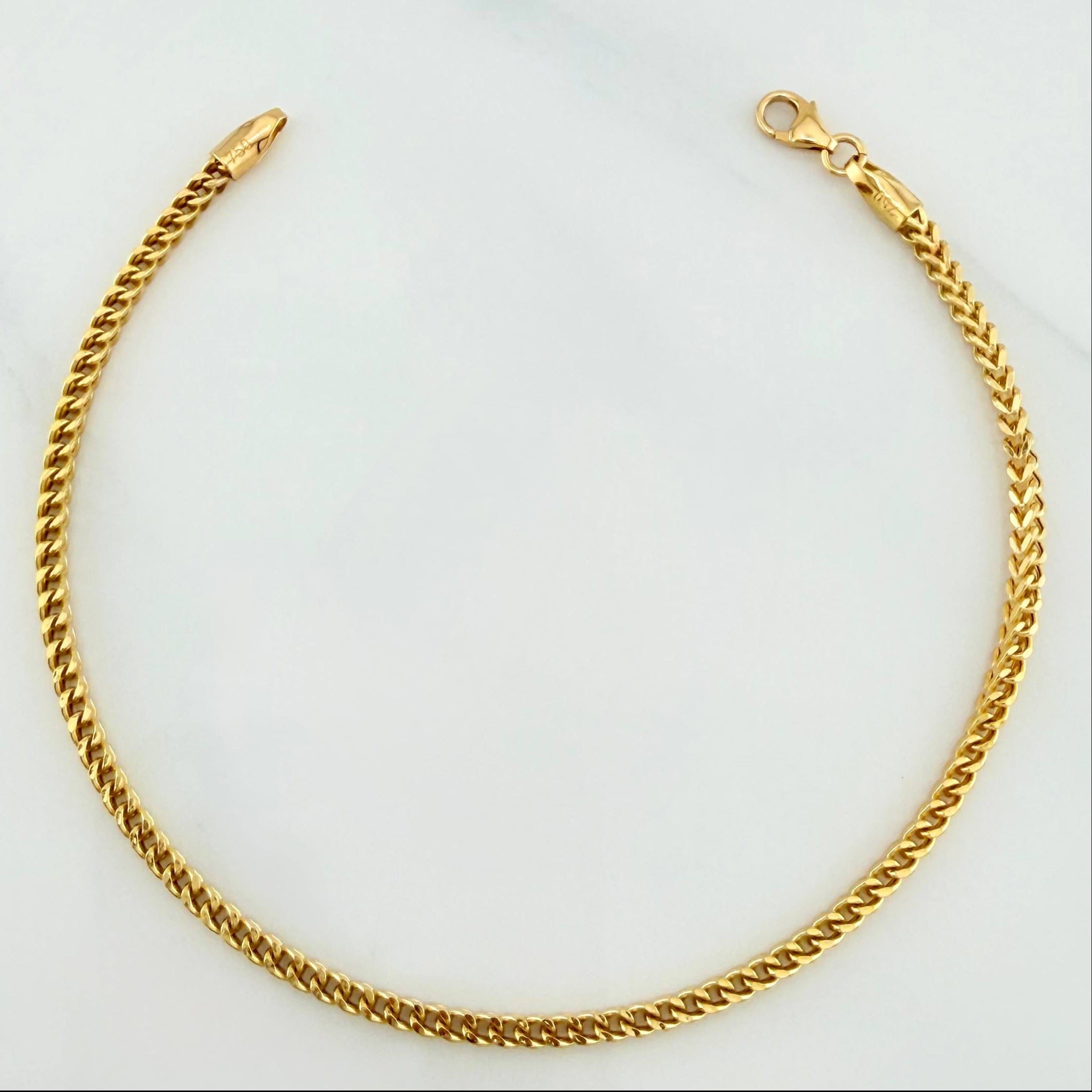 Pulso Franco 3.2 g / 8 in / 2.2 mm Oro Amarillo 18K
