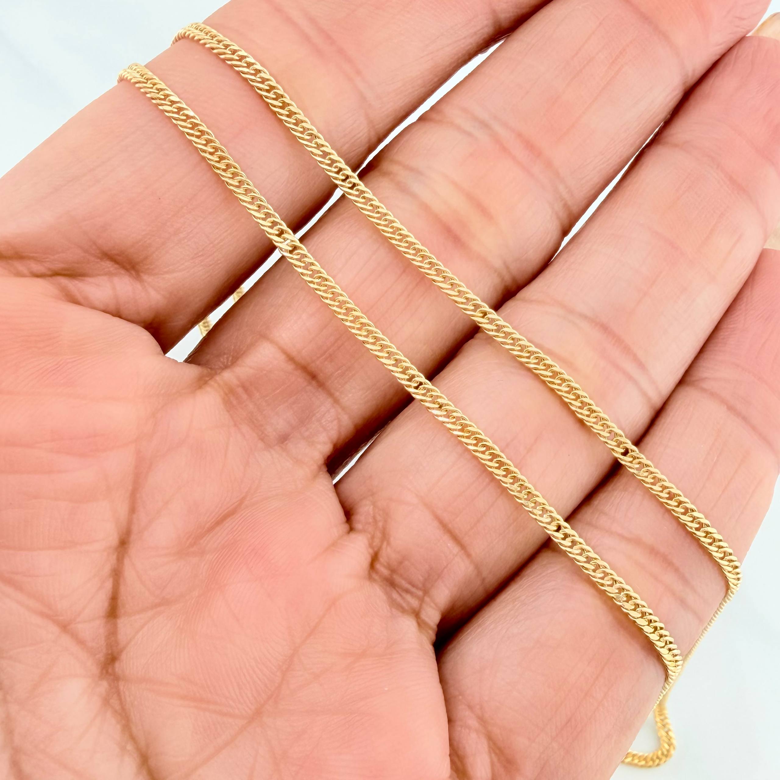 Cadena Cubana Reticulada 2.45 g / 20 in / 1.9 mm Oro Amarillo 18K