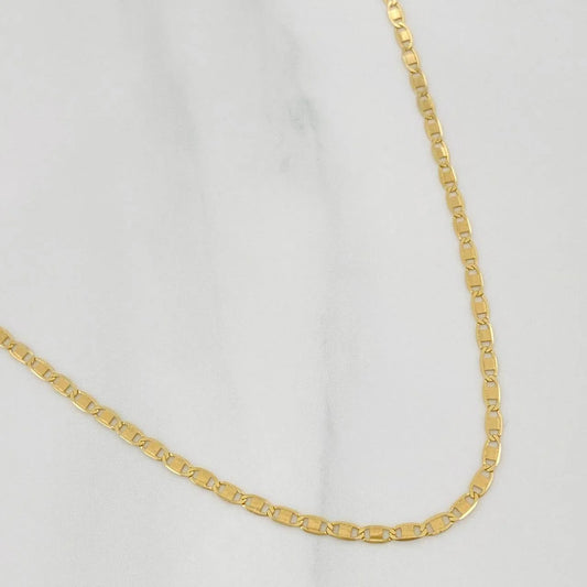 Flat Mariner Chain 2.25g / 18 in / 2.4mm 18K Yellow Gold