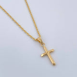 Set Cadena y Dije Lazo+Cruz 1.25gr / 15 3/4 in / 1.1mm Oro Amarillo 18K $