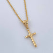 Set Cadena y Dije Lazo+Cruz 1.35gr / 15 3/4 in / 1.2mm Oro Amarillo 18K $