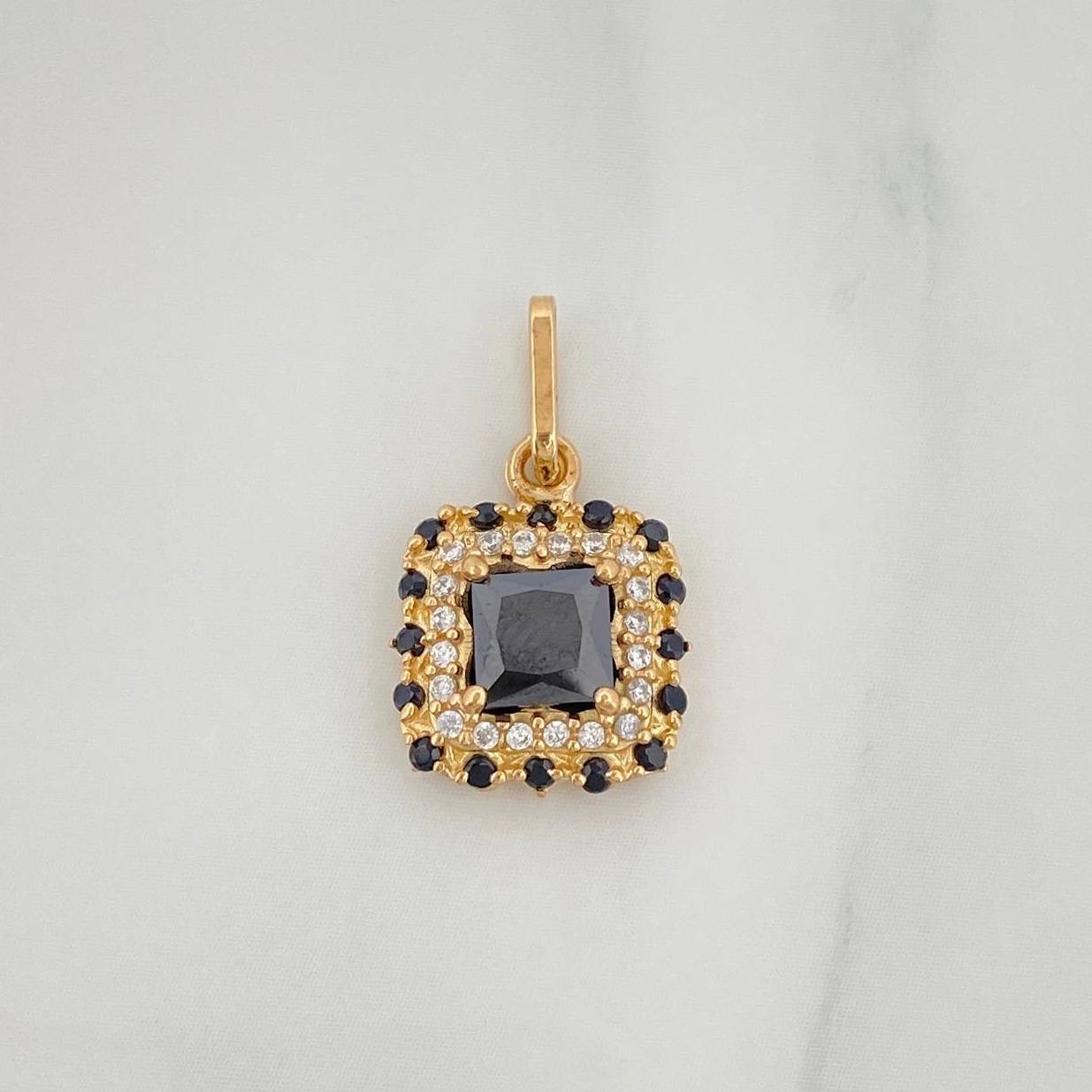 Dije Halo Cuadrado 2 g / 3/4 in Oro Amarillo 18K