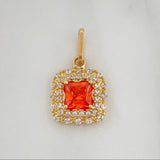 Square Halo Pendant 2.05 g / 3/4 in 18K Yellow Gold