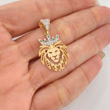 Pendant Lion 3.35 g / 1 1/4 in Two Yellow White Gold 18K